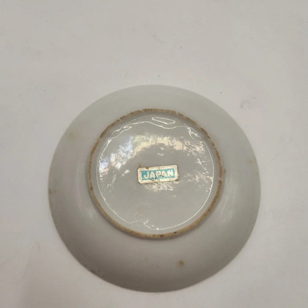Vintage The Lords Prayer Miniature Decorative Plate Japan Pink Floral 4 Inch
